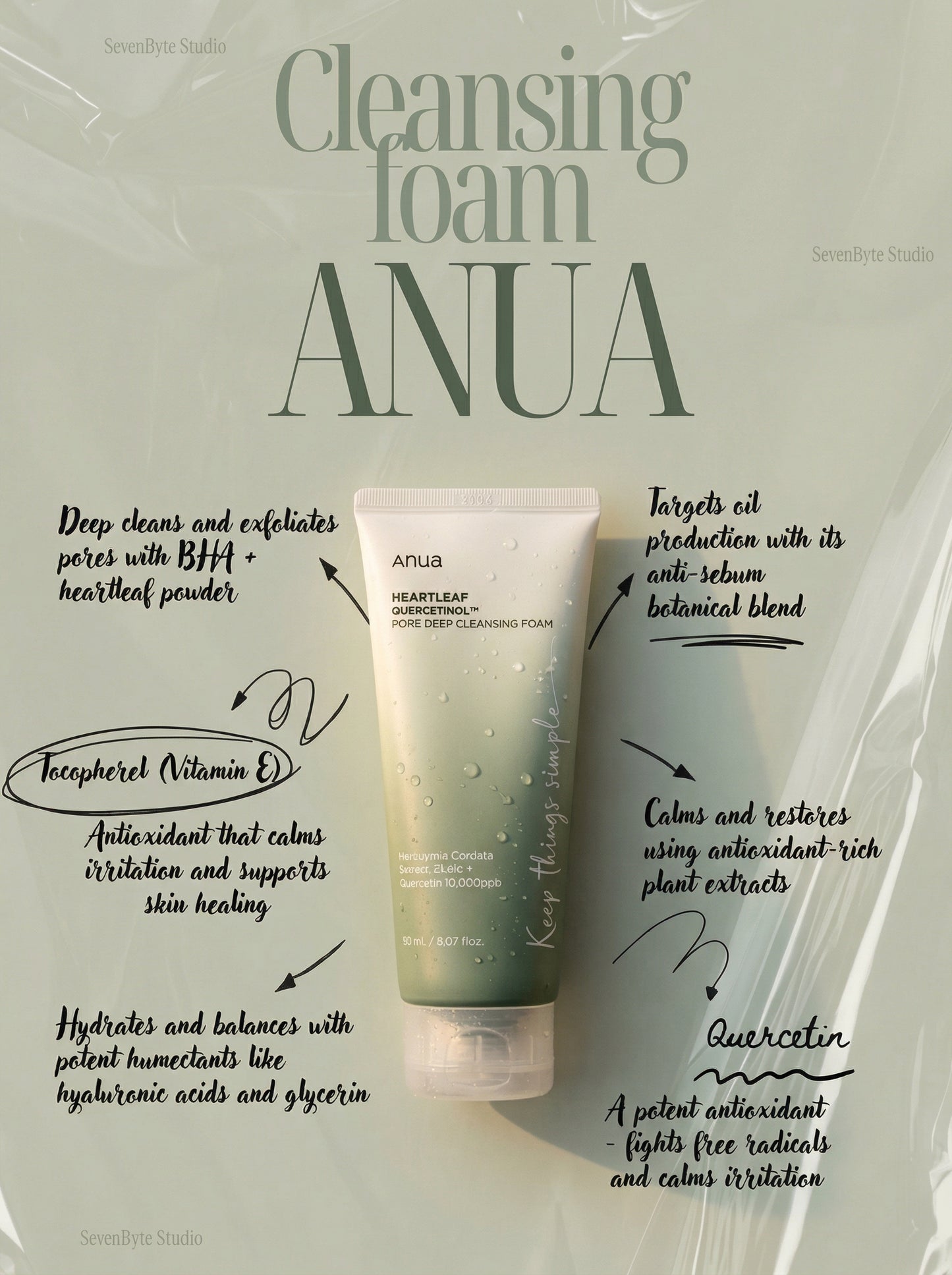 Anua Heartleaf Quercetinol Pore Deep Cleansing Foam 150 ml / 25ml